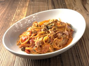 ワンパン簡単！ツナのトマトクリームパスタ