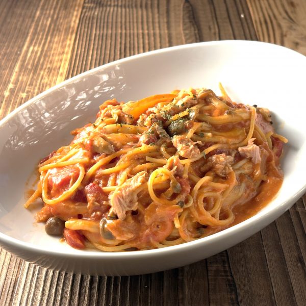 ワンパン簡単！ツナのトマトクリームパスタ